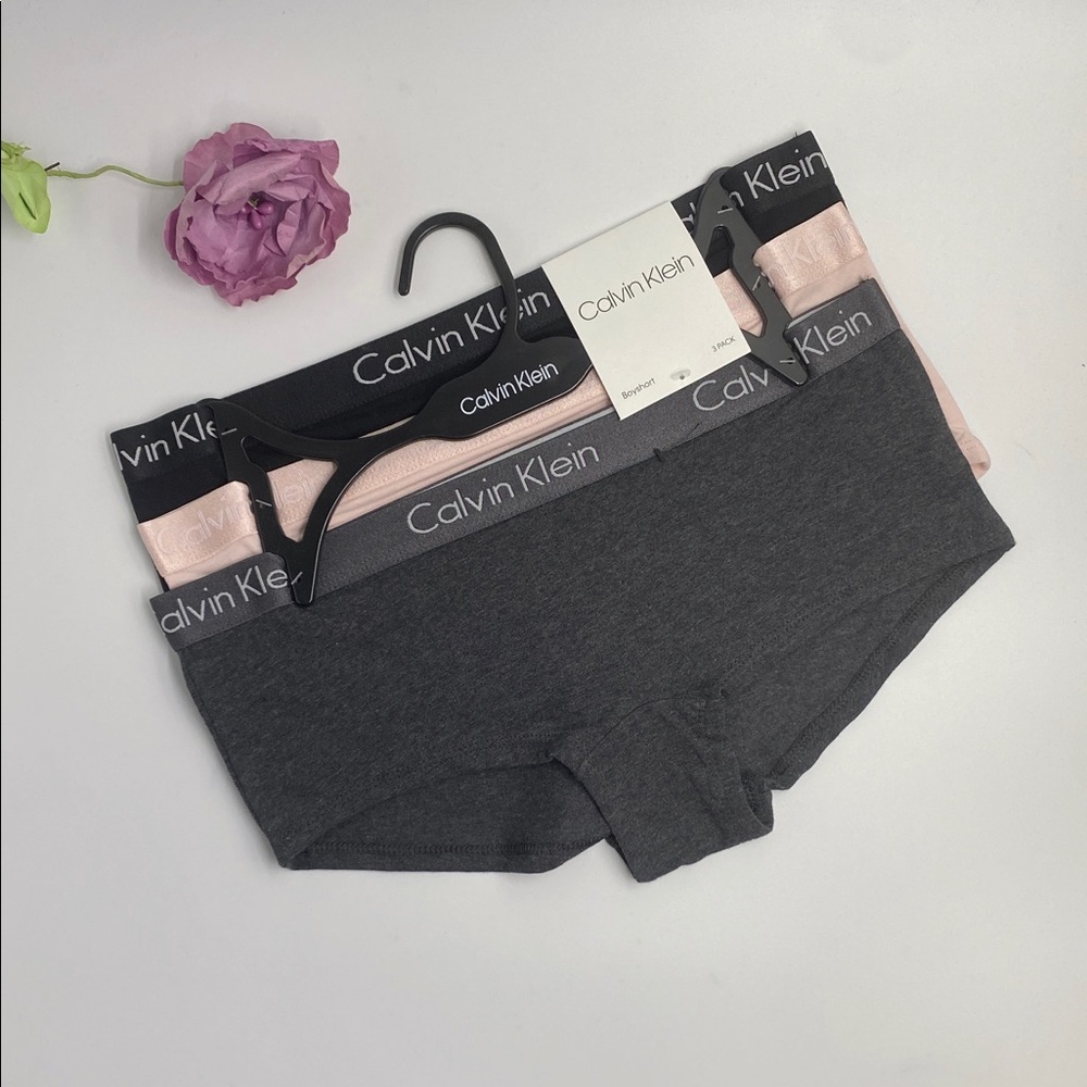 NEW Calvin Klein Stretch Cotton BoyShorts 3pc